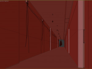 Old dark scary corridor 04 with ghost 3D मॉडल