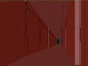 Old dark scary corridor 04 with ghost 3D Model