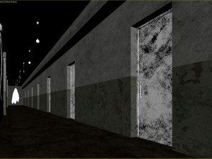 Old dark scary corridor 04 with ghost 3D मॉडल