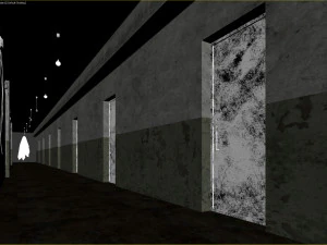 Old dark scary corridor 04 with ghost 3D Model