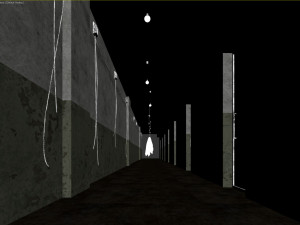 Old dark scary corridor 04 with ghost 3D मॉडल
