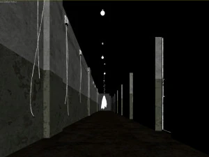 Old dark scary corridor 04 with ghost 3D Model