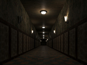 Old dark scary corridor 05 3D Model