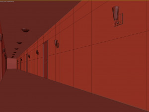 Old dark scary corridor 05 3D Model