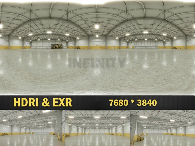 HDRI Warehouse Interior 01 CG Textures .c4d .max .obj .3ds .fbx .stl .blend