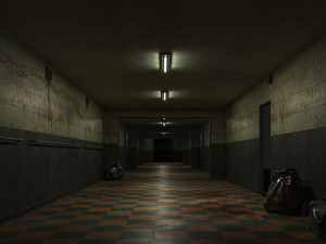 Low poly old dark bloody corridor 06 3D Model