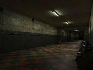Low poly old dark bloody corridor 06 3D Model