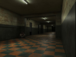 Low poly old dark bloody corridor 06 3D Model