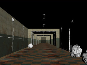 Low poly old dark bloody corridor 06 3D Model