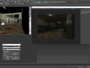 Low poly old dark bloody corridor 06 3D Model
