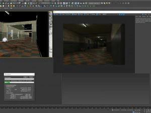Low poly old dark bloody corridor 06 3D Model