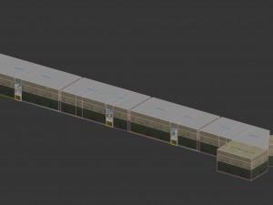 Low poly old dark bloody corridor 06 3D Model