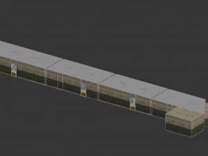 Low poly old dark bloody corridor 06 3D Model