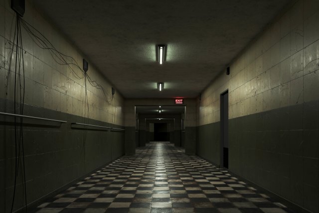 Old Dark Scary Corridor 08 3D Model .c4d .max .obj .3ds .fbx .stl .blend 