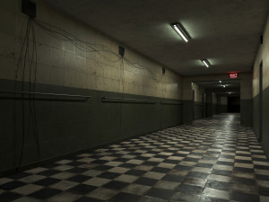 Old Dark Scary Corridor 08 3D Model