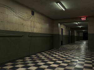Old Dark Scary Corridor 08 3D Model