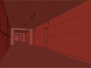 Old Dark Scary Corridor 08 3D Model