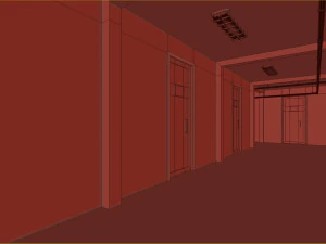 Old dark scary corridor 09 3D Model
