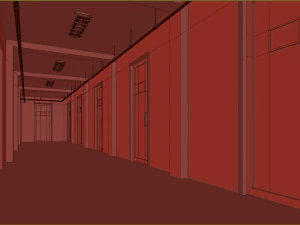 Old dark scary corridor 09 3D Model