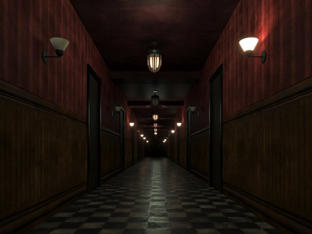 Old dark scary corridor 10 Modelo 3D .c4d .max .obj .3ds .fbx .stl .blend 