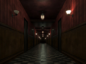 Old dark scary corridor 10 3D Model