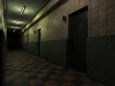 Old Dark Scary Corridor 11 Modelo 3D