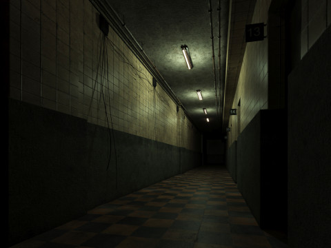 Old Dark Scary Corridor 11 Modelo 3D