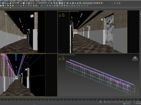 Vecchio corridoio oscuro e spaventoso 11 Modello 3D