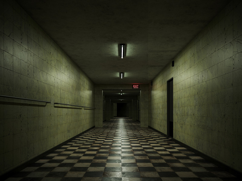 Old dark scary corridor 12 3D-Modell .c4d .max .obj .3ds .fbx .stl .blend 