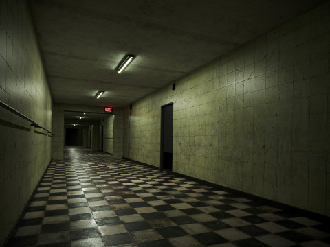 Old dark scary corridor 12 3D-Modell