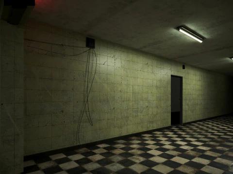 Old dark scary corridor 12 3D Model