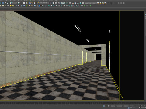 Old dark scary corridor 12 3D-Modell