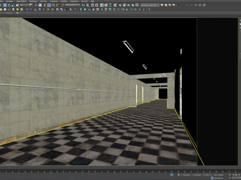 Old dark scary corridor 12 3D Model