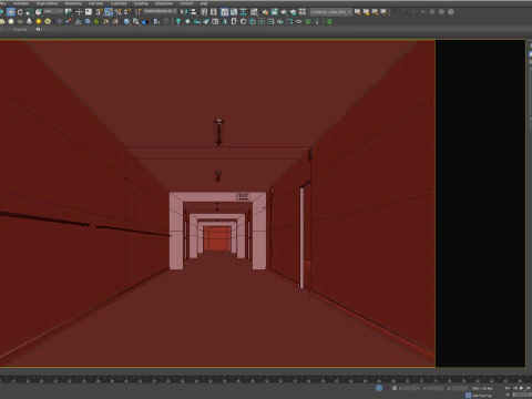 Old dark scary corridor 12 3D Model