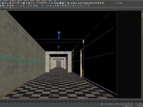 Old dark scary corridor 12 3D-Modell