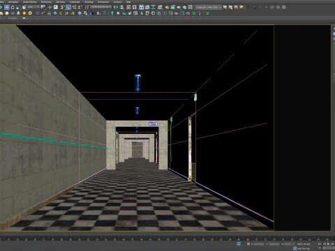 Old dark scary corridor 12 3D Model