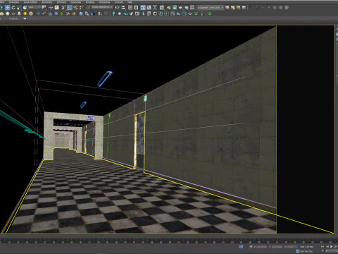 Old dark scary corridor 12 3D Model