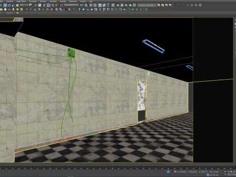 Old dark scary corridor 12 3D Model