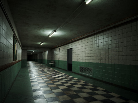 Old dark scary corridor 13 Modèle 3D