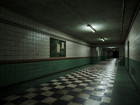 Old dark scary corridor 13 Modèle 3D