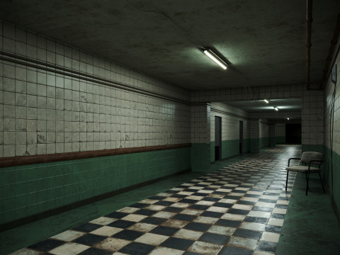 Old dark scary corridor 13 Modèle 3D