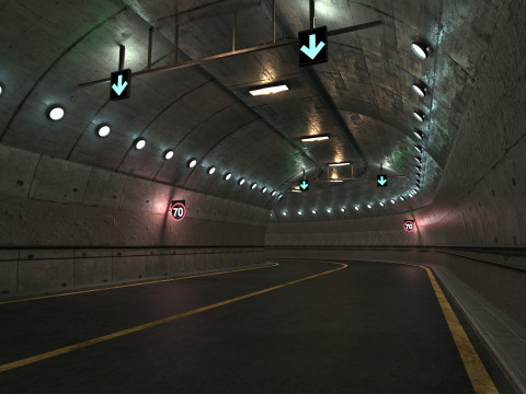 Low poly road tunnel 3D Model