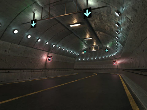 Tunnel stradale a basso poli Modello 3D