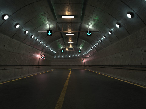 Low poly road tunnel 3Dモデル