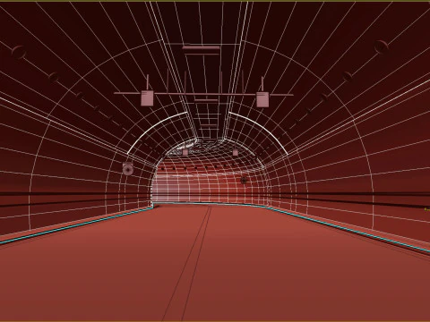 Low poly road tunnel 3D Model