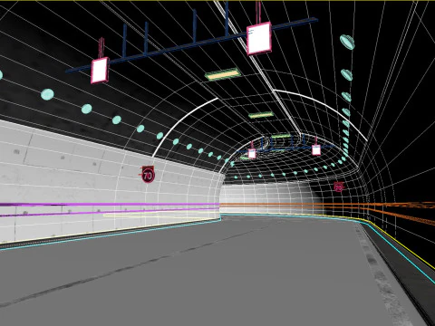 Low poly road tunnel 3D Model