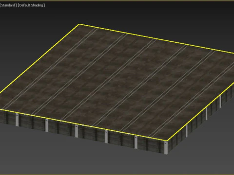 Basement low poly underground parking 3D Model