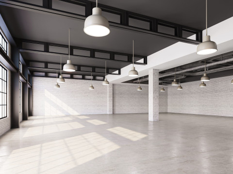 Low poly interior loft office hall 03 3D-Modell