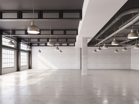 Low poly interior loft office hall 03 Modello 3D