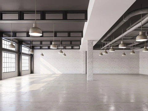 Low poly interior loft office hall 03 3D Model
